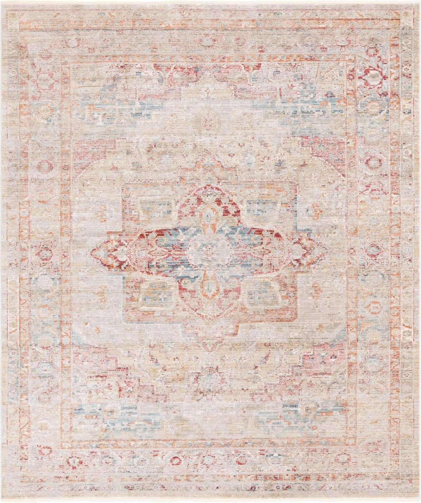 Unique Loom Noble Collection Area Rug - Victoria (8' x 10' Rectangle, Multi/Beige)