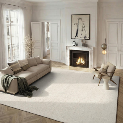 SAFAVIEH Area Rug 10x14 - Athens Shag Collection - Large - Off-White, Non-Shedding & Easy to Clean, Ideal for Living Room, Bedroom, Dining Space (SGA119B)