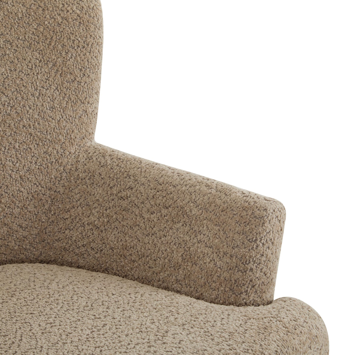 Christopher Knight Home Winnie Accent Chair and Ottoman Set, Living Room/Bedroom Wooden Comfy Reading Chair with Footrest Stool, Boucle Upholstered Wingback Single Sofa, Brown