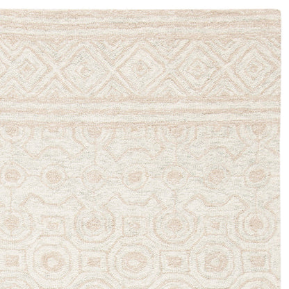 SAFAVIEH Area Rug 8x10 - Micro-Loop Collection - Large - Ivory & Light Green, Handmade Wool, Ideal for Living Room, Bedroom, Office, Dining Space (MLP950A)