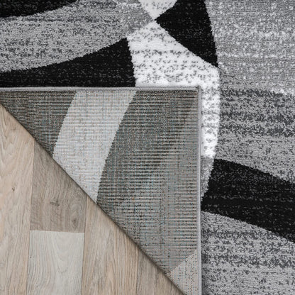 Rugshop Contemporary Abstract Circles Perfect for high Traffic Areas of Your Living Room,Bedroom,Home Office,Kitchen Area Rug 10' x 14' Gray