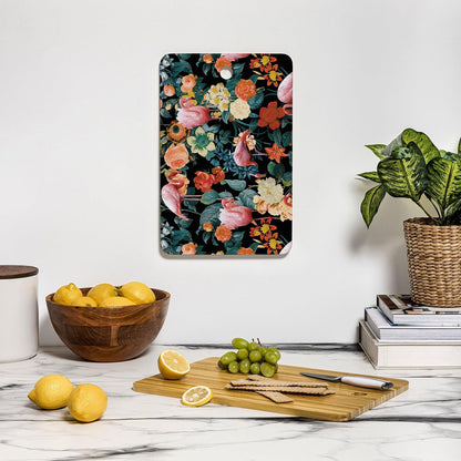 Society6 Bamboo Cutting Board by Burcu Korkmazyurek - Unique Kitchen Decor, 16" x 10.5" x 0.5", Floral And Flamingo II
