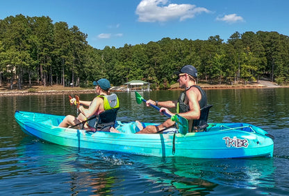 Perception Kayaks - 13.5 Tandem Kayak - Sit on Top - Large Rear Storage with Tie Downs - 13.5 ft - Deja Vu