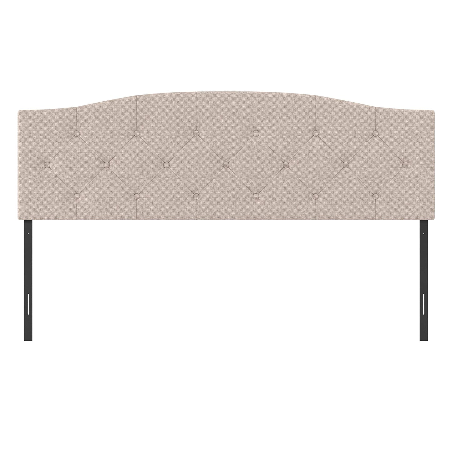 Hillsdale Provence Upholstered King/Cal King Size Headboard with Frame, Light Beige, 2694HKRL