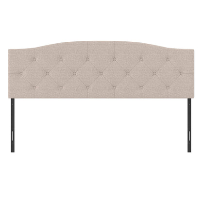 Hillsdale Provence Upholstered King/Cal King Size Headboard with Frame, Light Beige, 2694HKRL