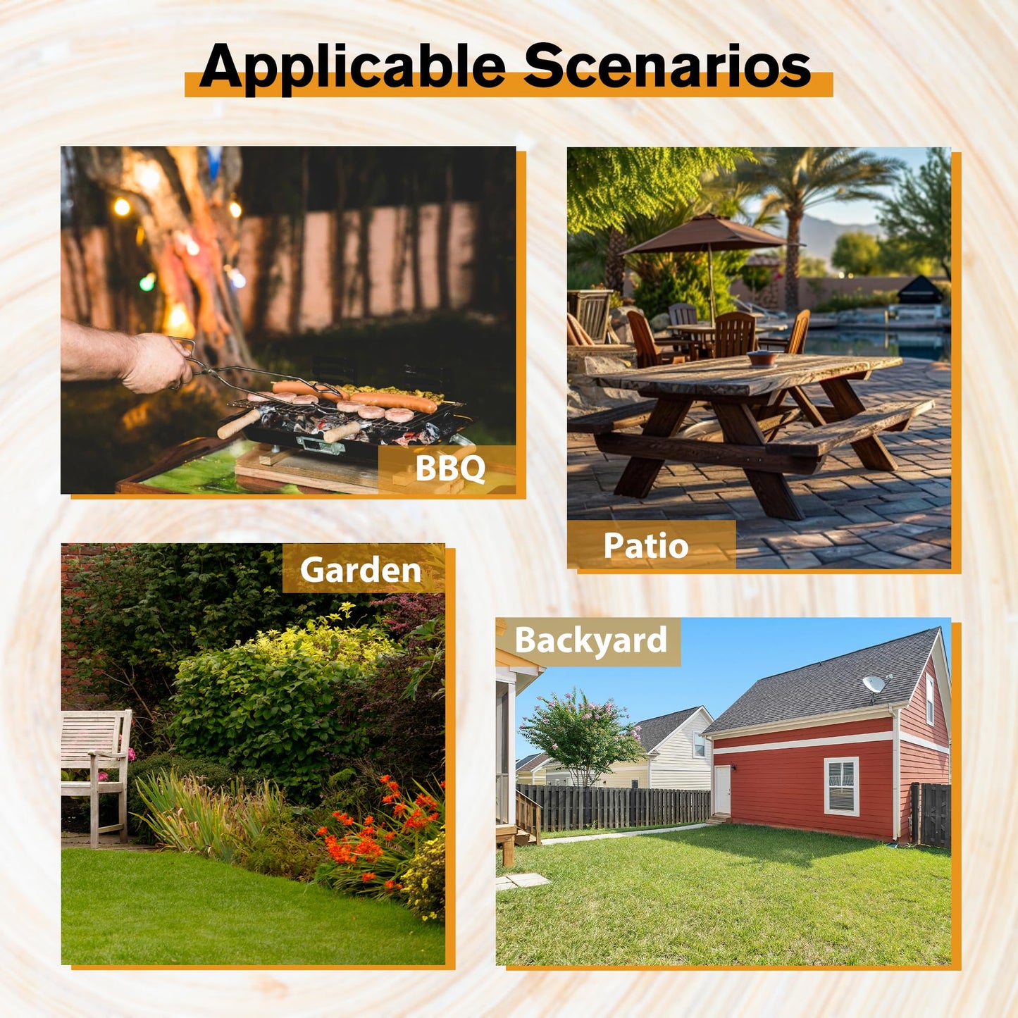 RocVanc Premium Picnic Tables Outdoor Wooden Picnic Table Set with Benches & Umbrella Hole - Stylish and Spacious Seating for 6-8 People - Perfect for Backyard, Porch, and Garden Gatherings