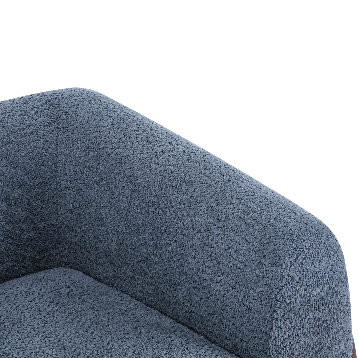 Christopher Knight Home Holly Modern Boucle Fabric Upholstered Club Chair for Living Room, Home Office, Apartment, Relaxing Chair with Removable Cushion and Birch Wood Legs, Blue + Walnut
