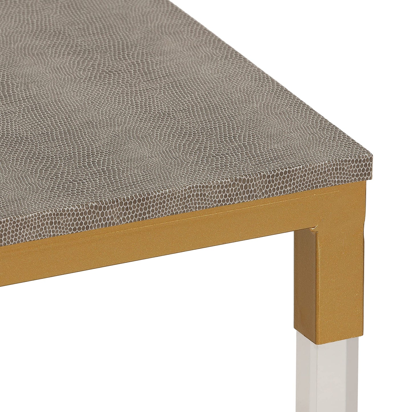 Cortesi Home Annidarsi Square Nesting Tables with Clear Acrylic Legs, Gold
