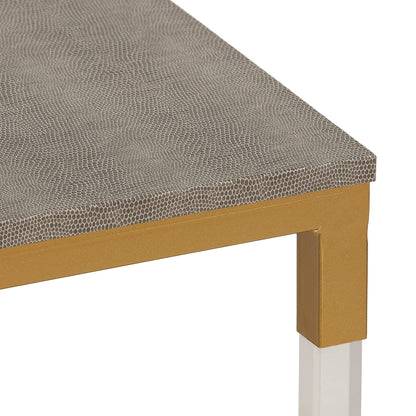 Cortesi Home Annidarsi Square Nesting Tables with Clear Acrylic Legs, Gold