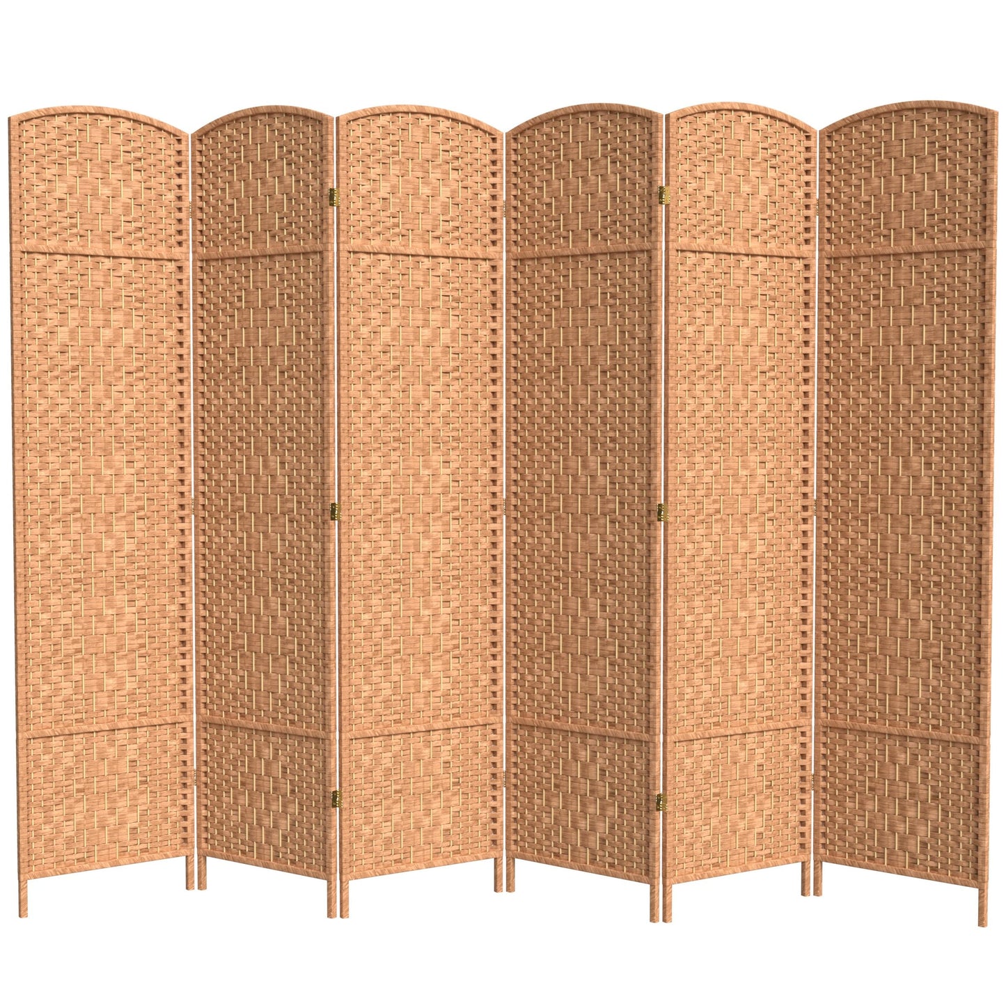 Red Lantern 7 ft. Tall Diamond Weave Room Divider - Natural - 6 Panels