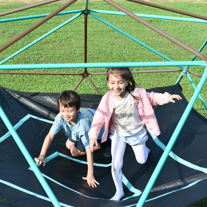 Merax 12FT Climbing Dome with Hammock, Outdoor Geometric Dome Climber Play Center for Kids 3-10 Supporting 1000 lbs, Easy Assembly Jungle Gym