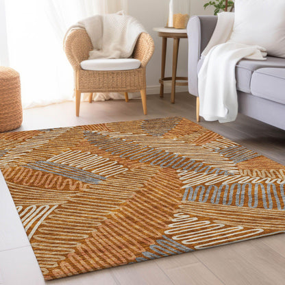 Addison Rugs Mayfield AMF904 Paprika 9' x 12' Indoor Premium Machine Washable Runner Rug, Silky Soft, Easy Clean, Non Shedding, Bedroom, Living Room, Dining Room, Kitchen, Patio Rug