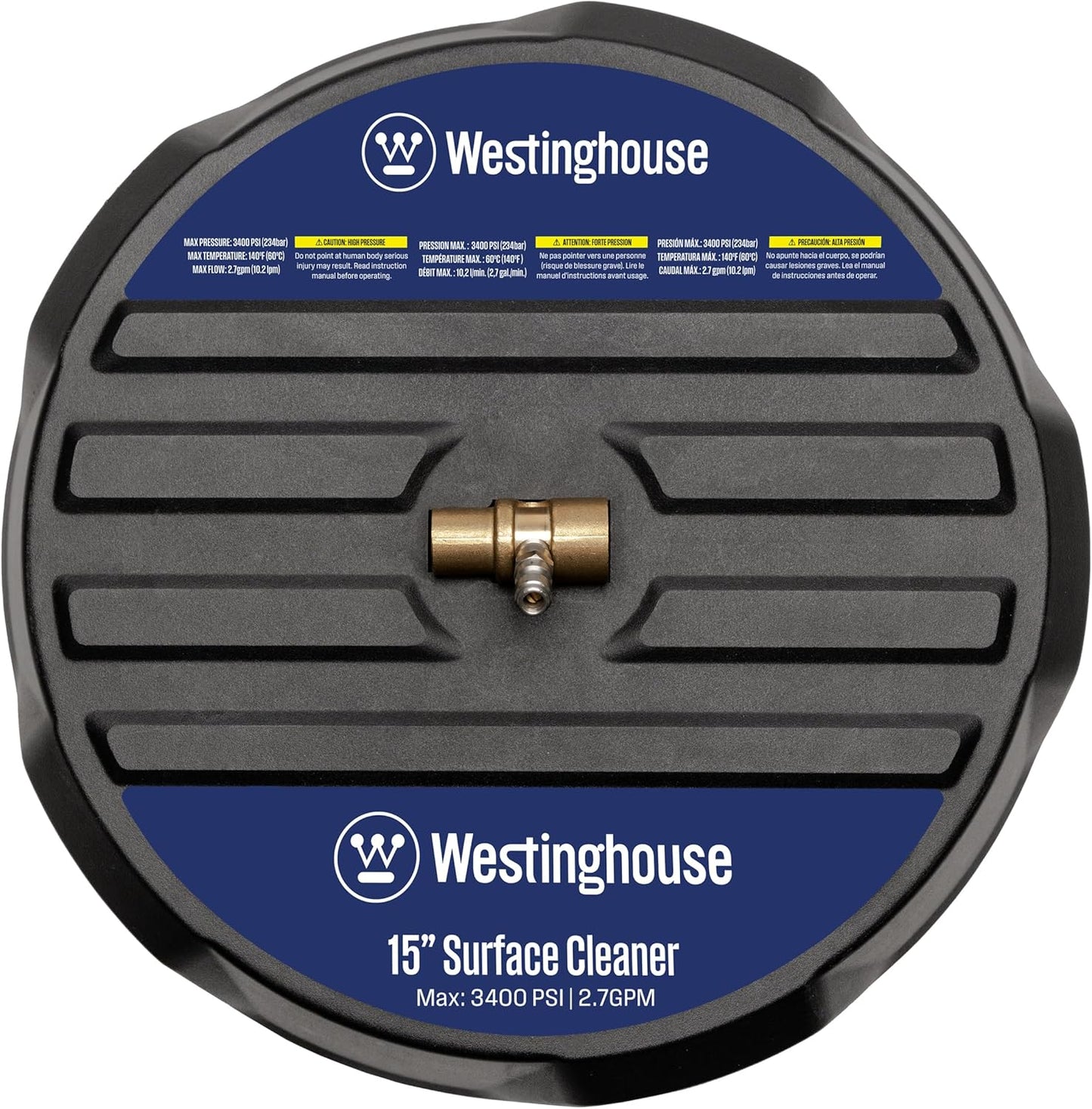 Westinghouse 15” Pressure Washer Surface Cleaner Attachment - 3400 PSI, 1/4” Connector | Ideal for Gas & Electric Washers