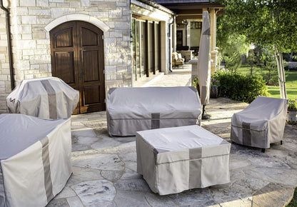 32" 22" 17" Modern Leisure Monterey Patio Ottoman/Side Table Cover - Water-Resistant Fabric - Heavy-Duty Protection