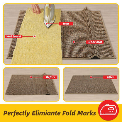 JSEI Dirt Trapper Door Mat 24"x36" Non-Slip Washable Entrance Mat, Dog Doormats, Absorbent & Fade-Resistant Floor Mats, Low Profile Welcome Mats for Entryway, Front Door, and Inside Entrance, Taupe