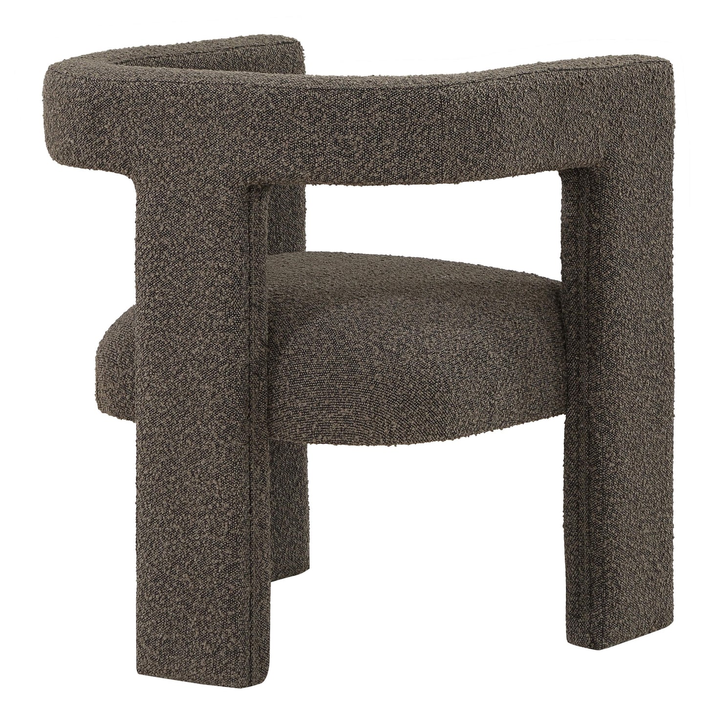 Coaster Home Furnishings - Petra - Boucle Upholstered Accent Chair Curved Arms and Cushioned Seat - Contemporary Style - Living Room - Chocolate Brown - 902880