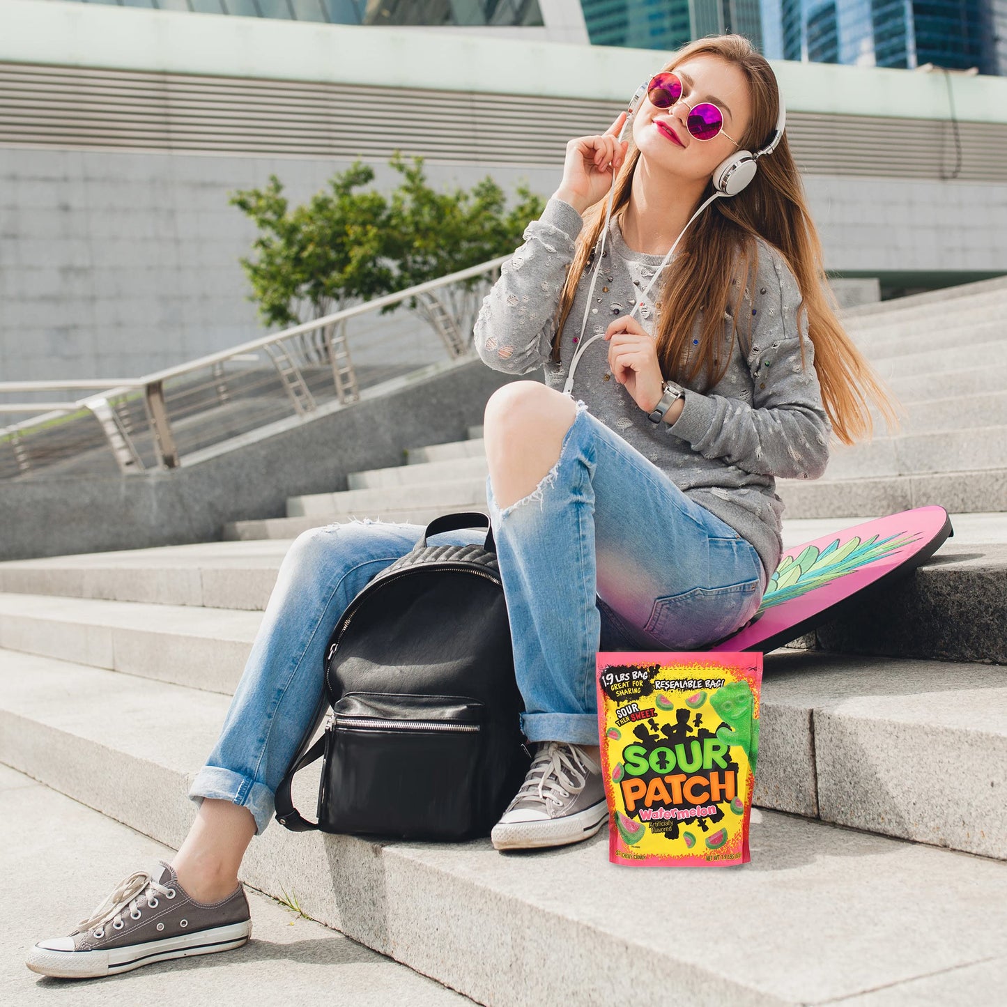 SOUR PATCH KIDS Watermelon Soft & Chewy Candy, Family Size, Bulk Candy, 1.8 lb