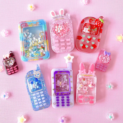 FUNSHOWCASE Resin Shaker Molds Set Mobile Phones Keychain Charm Pack of 8 Silicone Trays Seal Films Precision Tip Applicator Bottle Kit Bundle