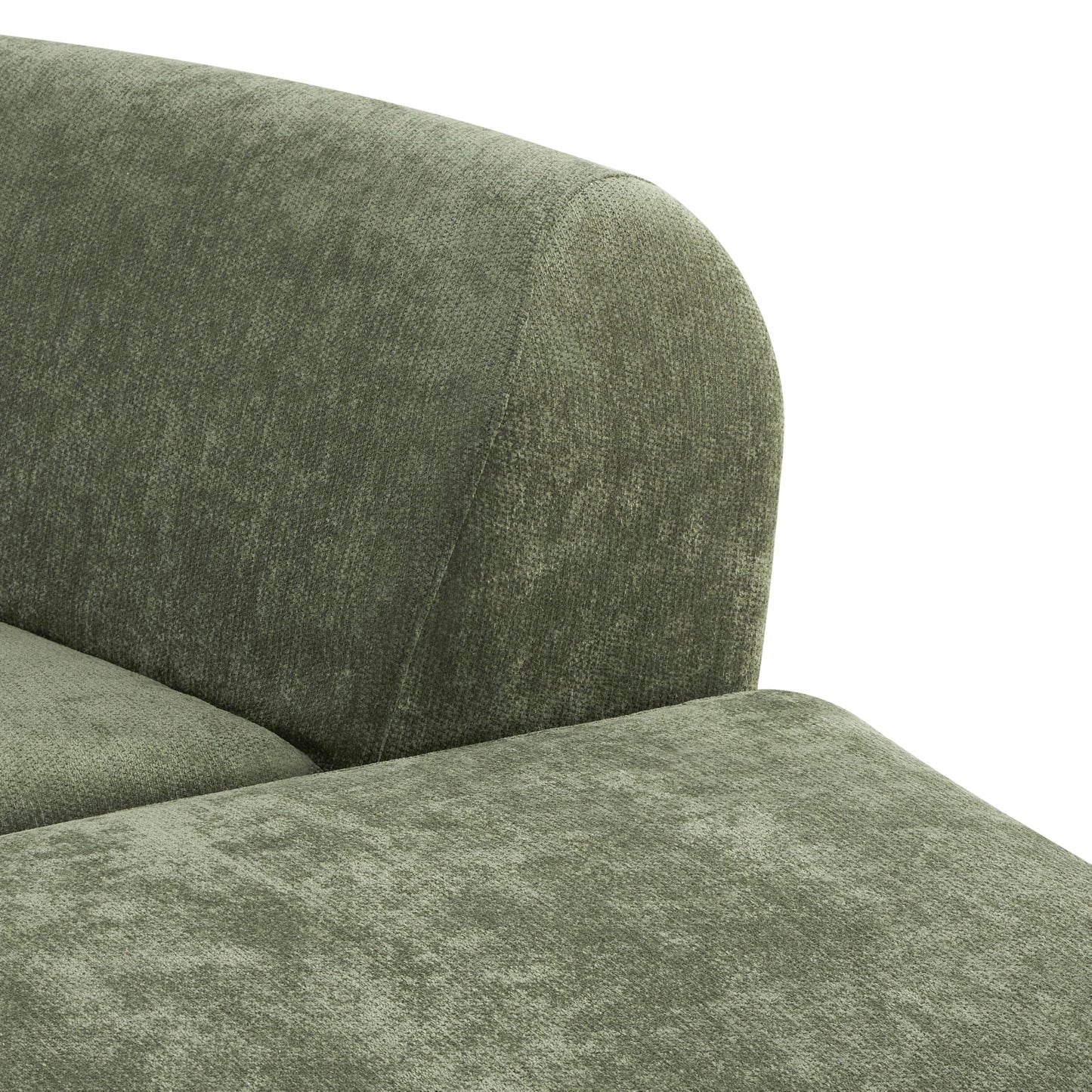 Christopher Knight Home Midel 111" Modular L-Shape Sofa Couch with Chaise Lounge, Modern Boneless Sofa for Living Room, Fabric Upholstered Cloud Couch with Deep Seat, Olive Green
