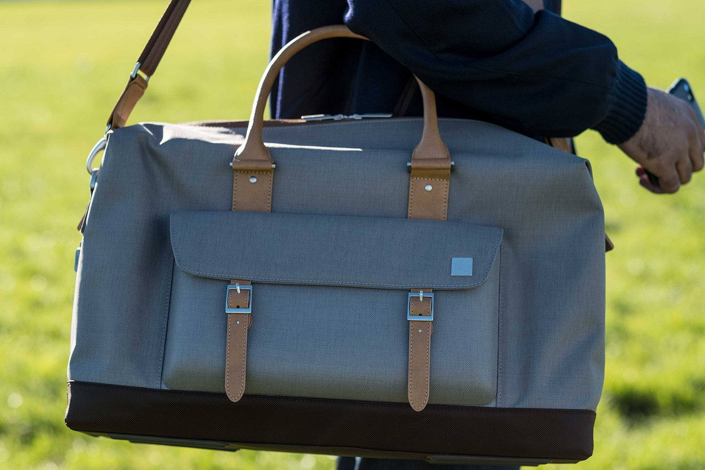 Moshi Vacanza Weekend Travel Bag, Duffle Canvas Luggage, Weather-Resistant Handbag- Gray