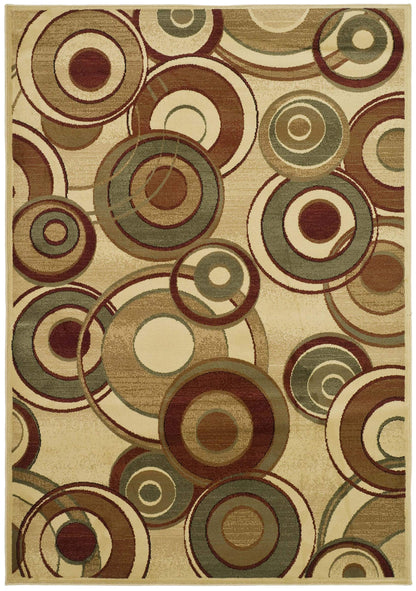 SAFAVIEH Lyndhurst Collection Area Rug - 8' x 11', Ivory & Multi, Mid-Century Modern Design, Non-Shedding & Easy Care, Ideal for High Traffic Areas in Living Room, Bedroom (LNH225A)
