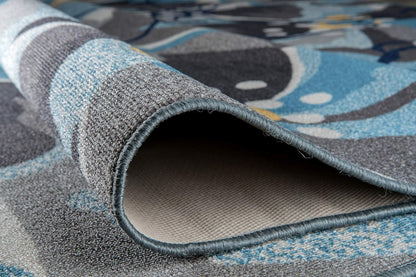 Rugshop Modern Large Floral Non-Slip Area Rug, 20" X 30", Gray-Blue