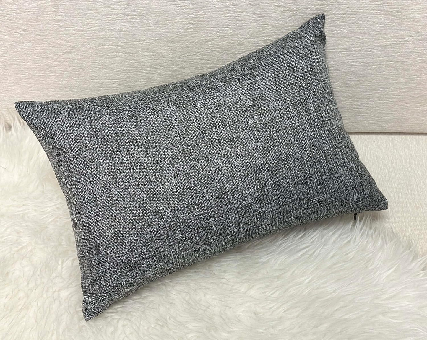 12x18 Inch 1 Aiking Home Imitation Burlap Lumbar Pillow Cover Vintage Faux Linen Rustic Natural Look, Piece Elegance