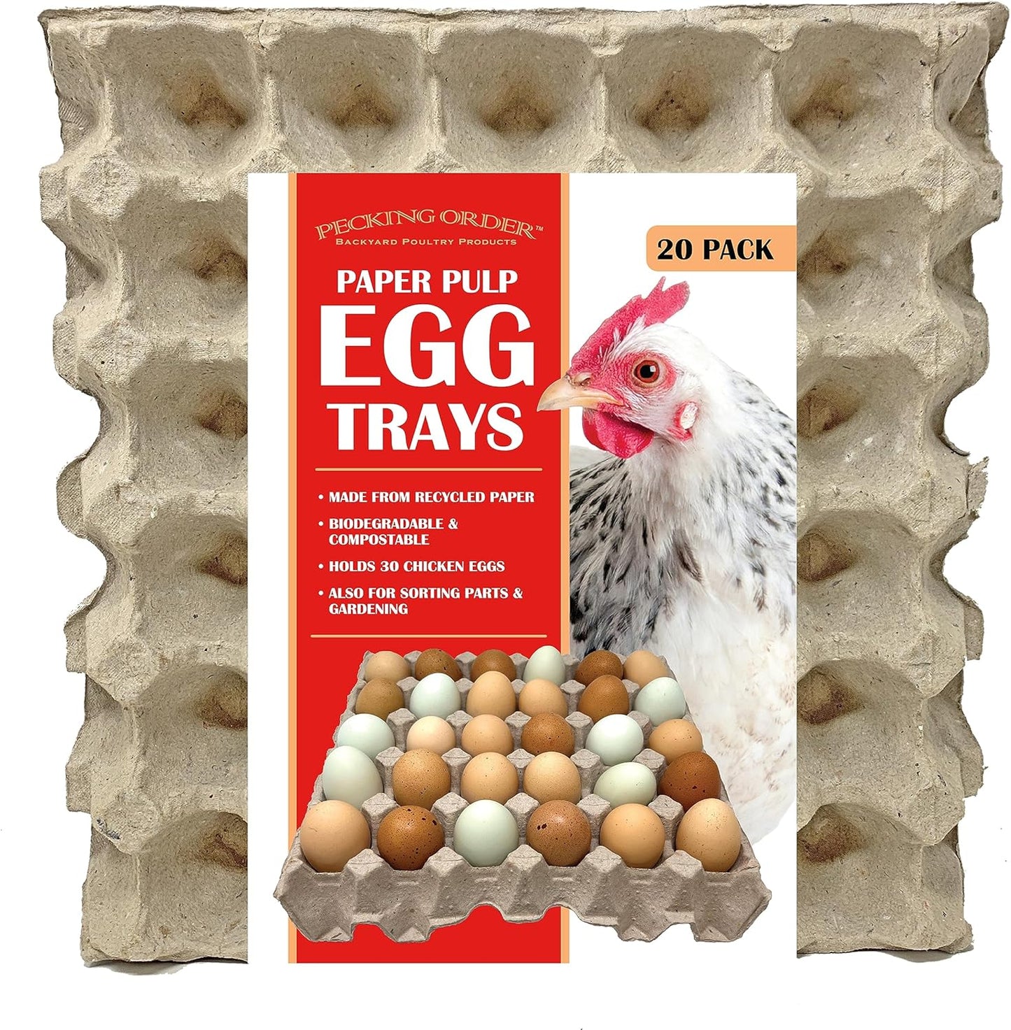 20 Pack Paper Pulp Egg Trays
