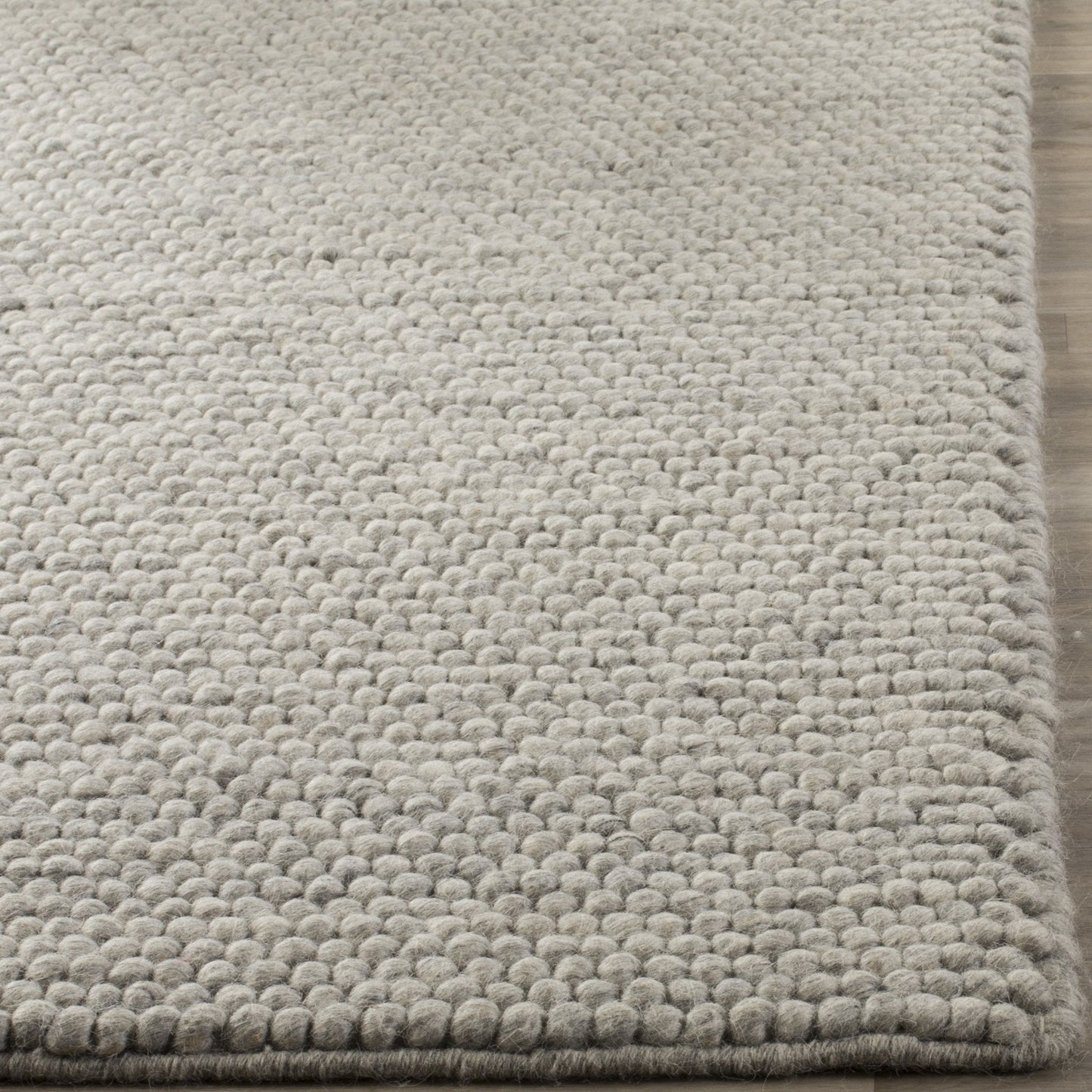 SAFAVIEH Area Rug 8x10 - Natura Collection - Large - Silver, Handmade Wool Blend, Textured Design, Ideal for Living Room, Bedroom, Dining Space (NAT620C)
