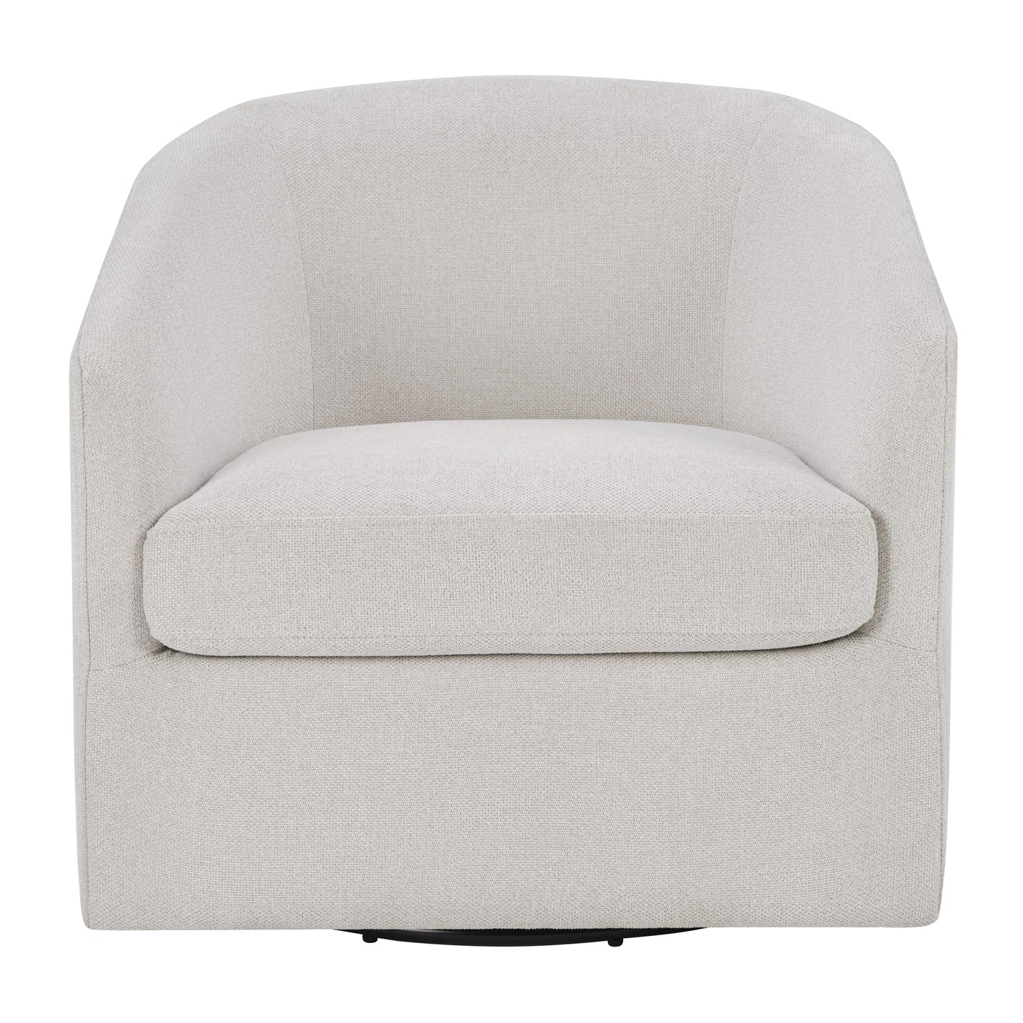 OSP Home Furnishings Parker Upholstered Swivel Tub Accent Chair, Cream Fabric