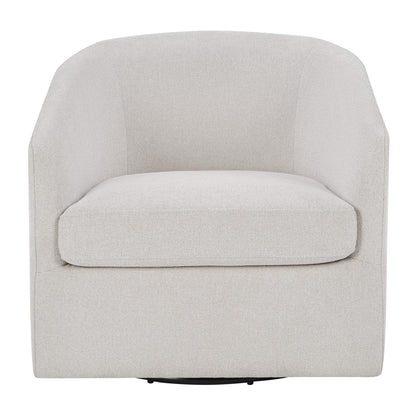 OSP Home Furnishings Parker Upholstered Swivel Tub Accent Chair, Cream Fabric