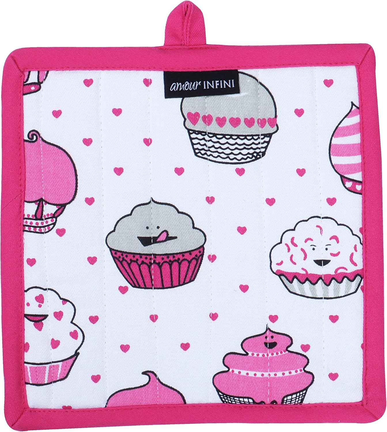AMOUR INFINI Pot Holders and Oven Mitt Set, Heat Resistant Non-Slip, 1 Oven Mitt & 1 Pot Holder