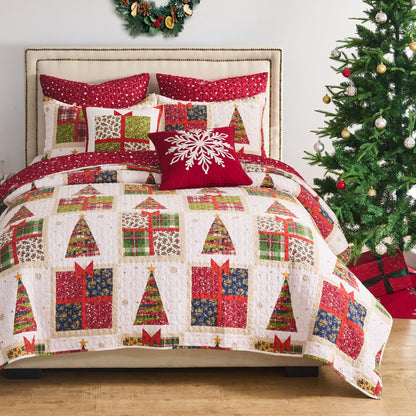 Greenland Home Fashions Deck The Halls Novelty Holiday Quilt Set, 2-Piece Twin/XL