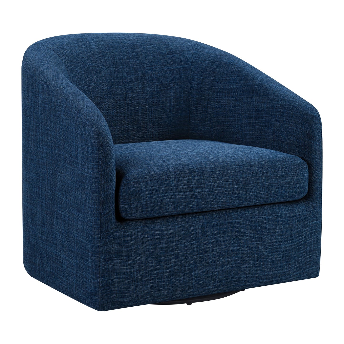 OSP Home Furnishings Parker Upholstered Swivel Tub Accent Chair, Navy Blue Fabric
