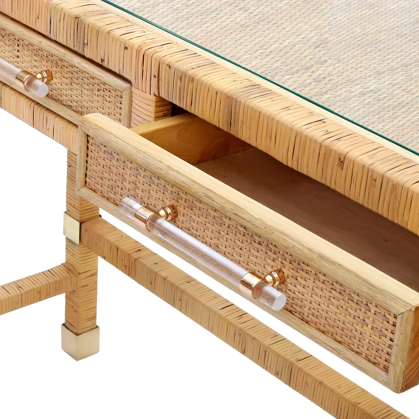 Tov Furniture Amara Natural Rattan Desk