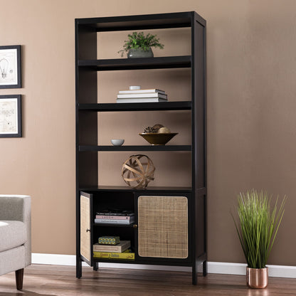 SEI Furniture Carondale Bookcase/Storage Shelf, Black and Gold