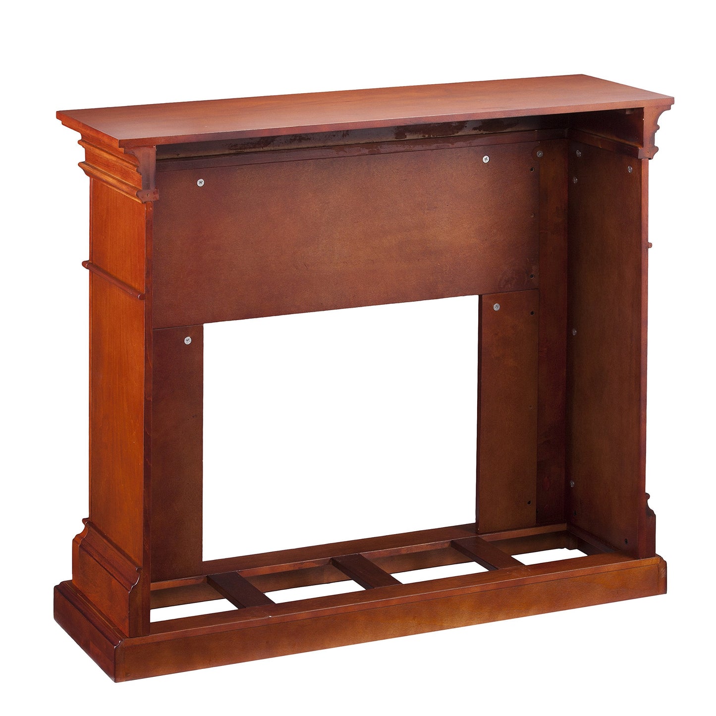 SEI Furniture - Sicilian Harvest Electric Fireplace - Mahogany - Transitional Design, Brown Glass and Wood - Ideal for Living Room, Bedroom (FE9277)