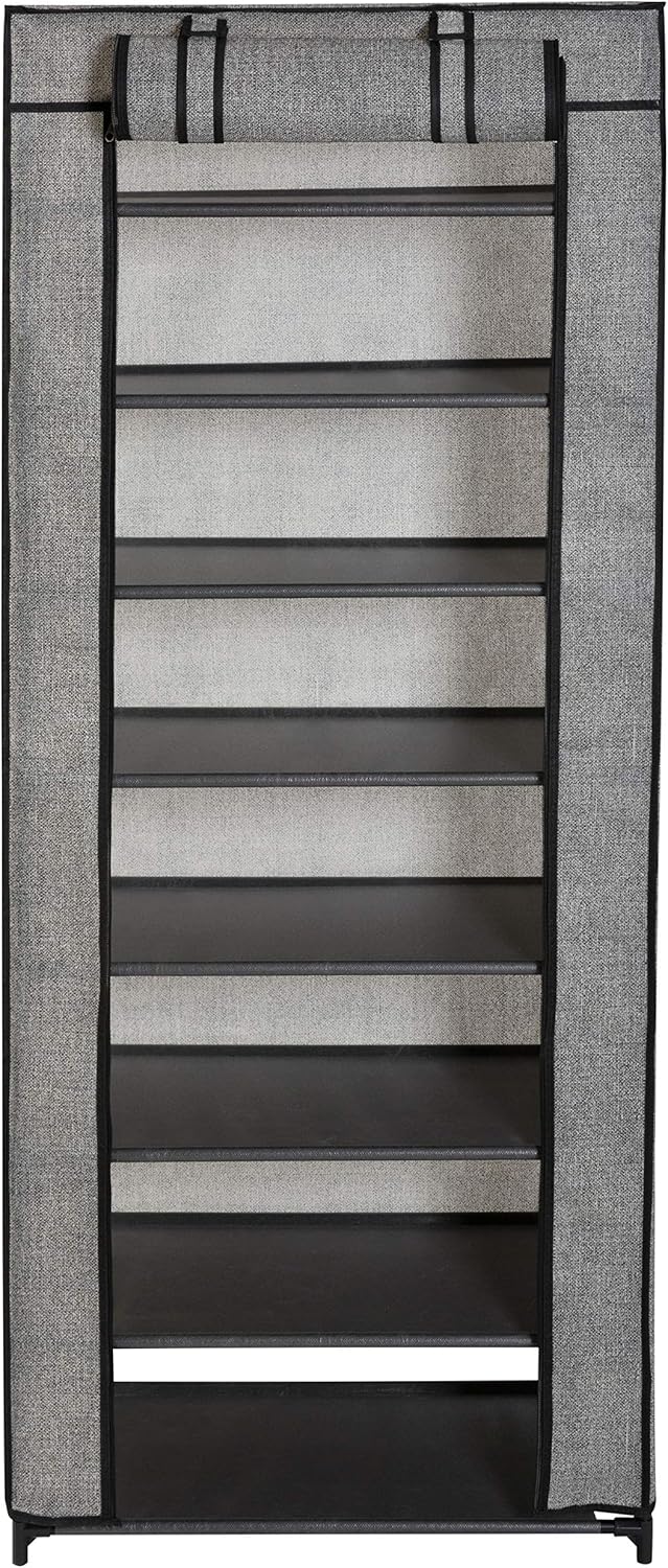 8 Closet 24 Simplify Tier Shoe Storage Organizer Rack with Cover, Free Standing, Holds Pairs, Good for Sneakers, Flats