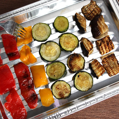 PARTY BARGAINS Aluminum Broiler Pans, 4 Pack Heavy-Duty Disposable Grill Pans for Cooking, Roasting, BBQ