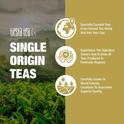 Tiesta Tea - Single Origin Tea Sampler Dry Flight Set, Mother's Day Loose Leaf, High to Low Caffeine, Makes Hot & Iced, Assorted Brew Sets with Green, White, Black & Oolong, 7 Sample Pouches