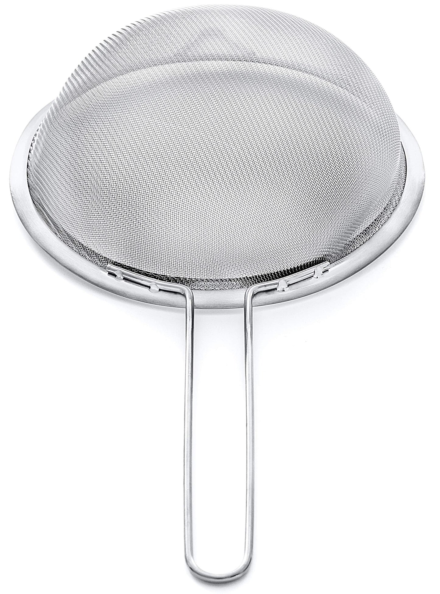 Proto Future Strainer Set Fine Mesh – Premium 304 Stainless Steel (18/8) – 8″, 5.5″ and 3.3″ Sturdy Kitchen Strainers (Silver)