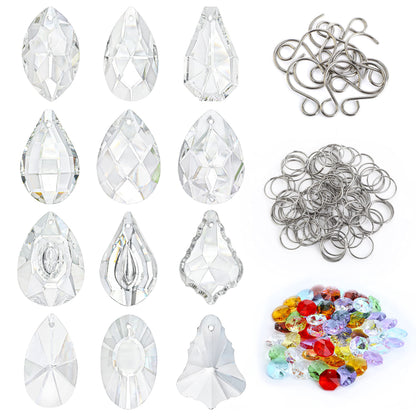 kanpura DIY Suncatchers 164pcs Sun Catchers Making Kit for Adults Clear Hanging Prism Sun Catcher with Crystals Rainbow Maker for Window Wedding Garden Christmas Decor