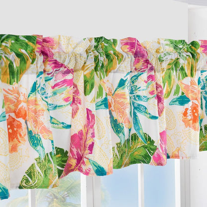 Greenland Home Tropics Window Valance, 84 x 16 inches, Coral