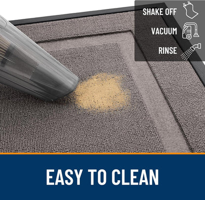 OLANLY Waterproof Front Door Mat - All-Season Indoor/Outdoor Doormat, Easy Clean, 71x23, Taupe