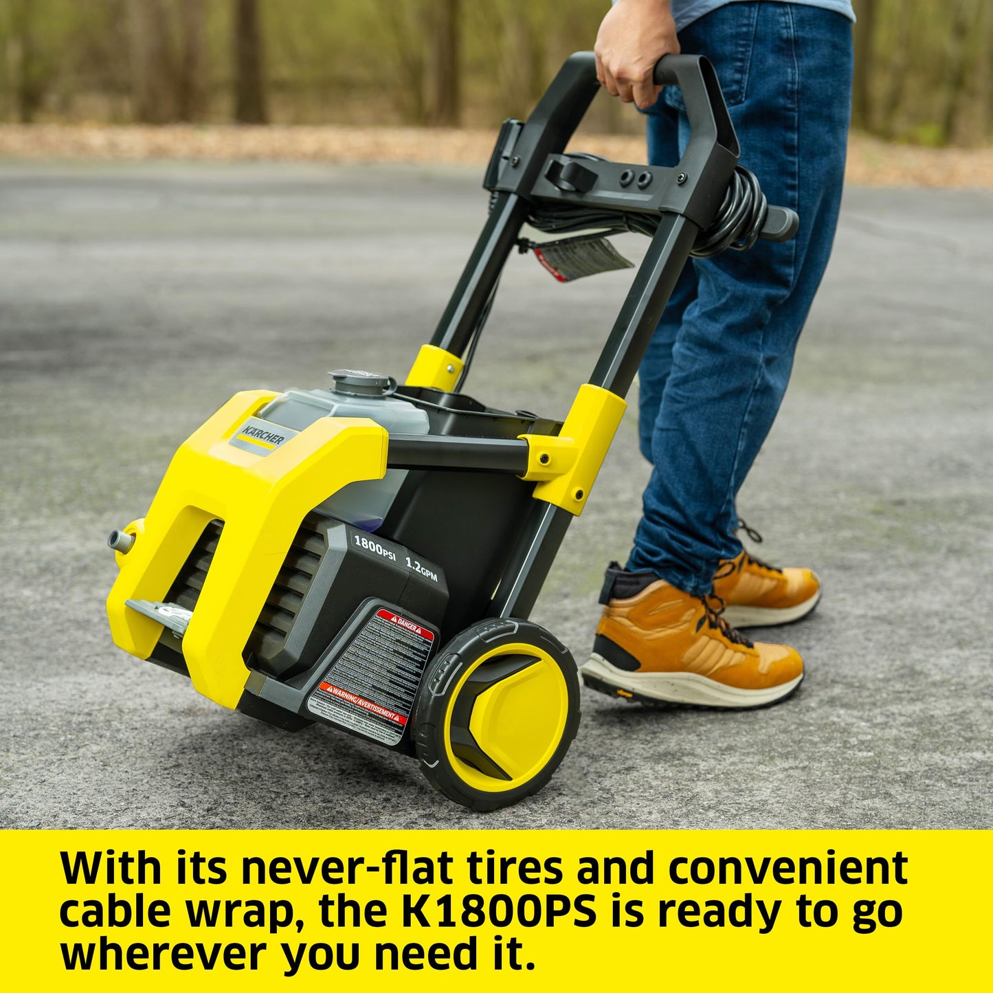 Kärcher Electric Pressure Washer K1800PS, CETA Certified, 3 Spray Nozzles, Detergent Tank, for Cars, Driveways, Siding, Patios, 1.2 GPM