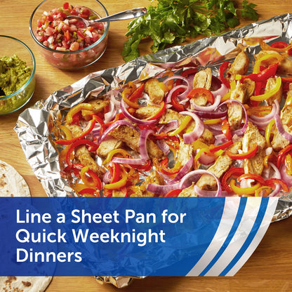 Reynolds Wrap Everyday Strength Aluminum Foil Roll, Freezer and Grill Safe, Great for Foil Packets and Home Cooking, 12 Inches Wide, 200 Total Sq. Ft.