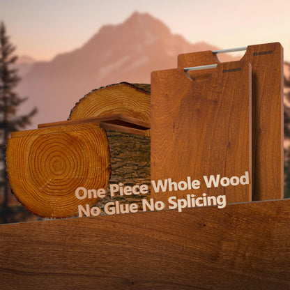 Brosisincorp Real Solid Sapele Cutting Board One Piece No Glue Non Toxic All Whole Single Wood Butcher Block Thick Hard Wood Heavy Duty Edge Grain (Medium, 14.96"L*11.02"W*0.98"Th)