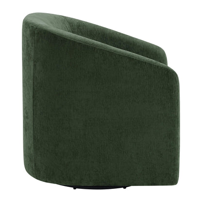 OSP Home Furnishings Parker Upholstered Swivel Tub Accent Chair, Green Fabric