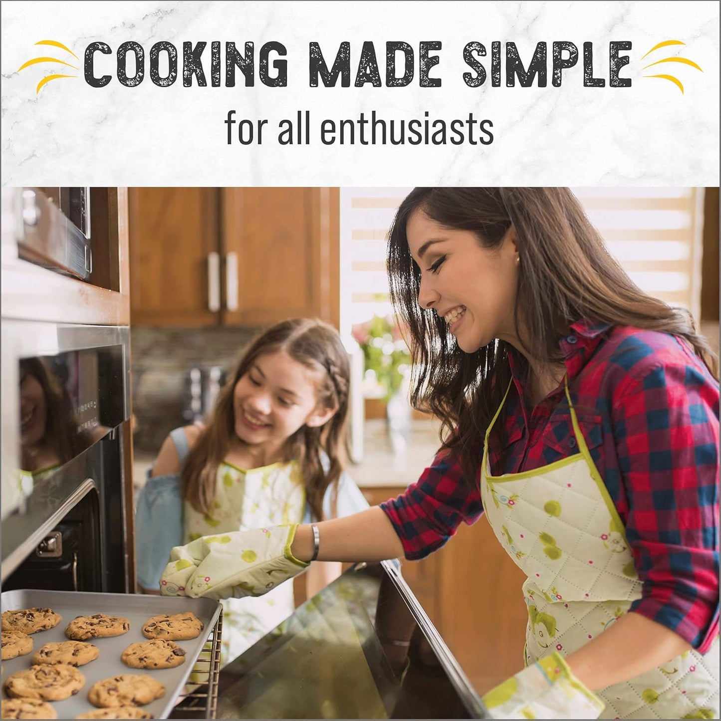 Checkered Chef Baking Sheets for Oven, Quarter Sheet Pan with Stainless Steel Wire Rack, Easy Clean Cookie Sheets,