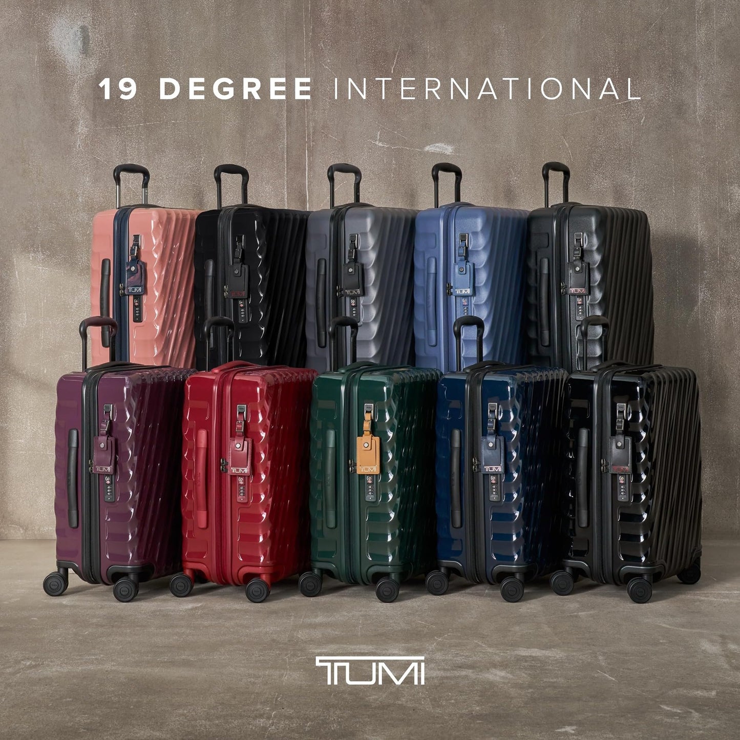 TUMI - 19 Degree Expandable Carry-On - 4-Wheeled Hard Shell Suitcase - 21.8" X 14.0" X 9.0" - Matte Black Texture